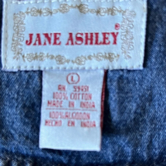Jane Ashley vintage full button front denim dress, size Large - Picture 3 of 4
